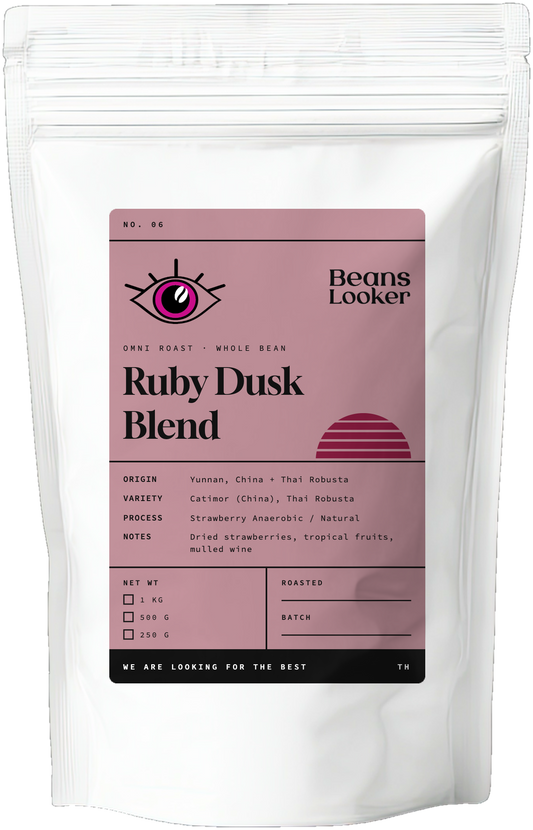 Ruby Dusk Blend coffee bag
