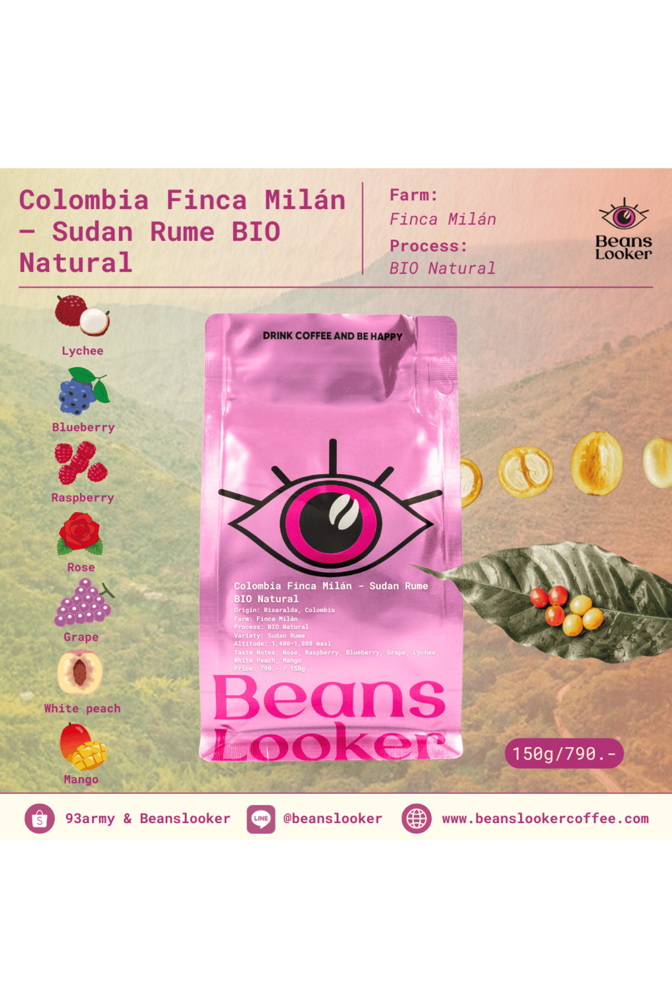Colombia Finca Milán – Sudan Rume BIO Natural