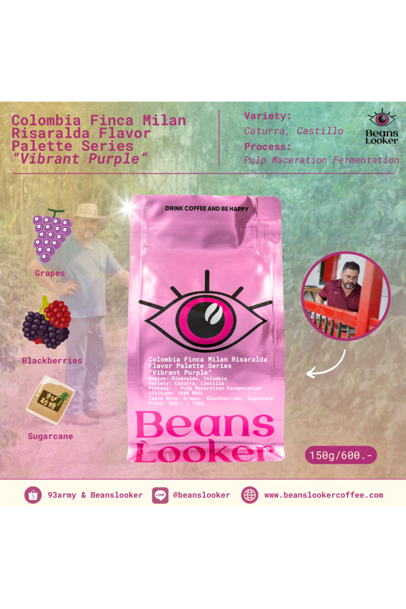 Colombia Finca Milán – Flavor Palette Series “Vibrant Purple”